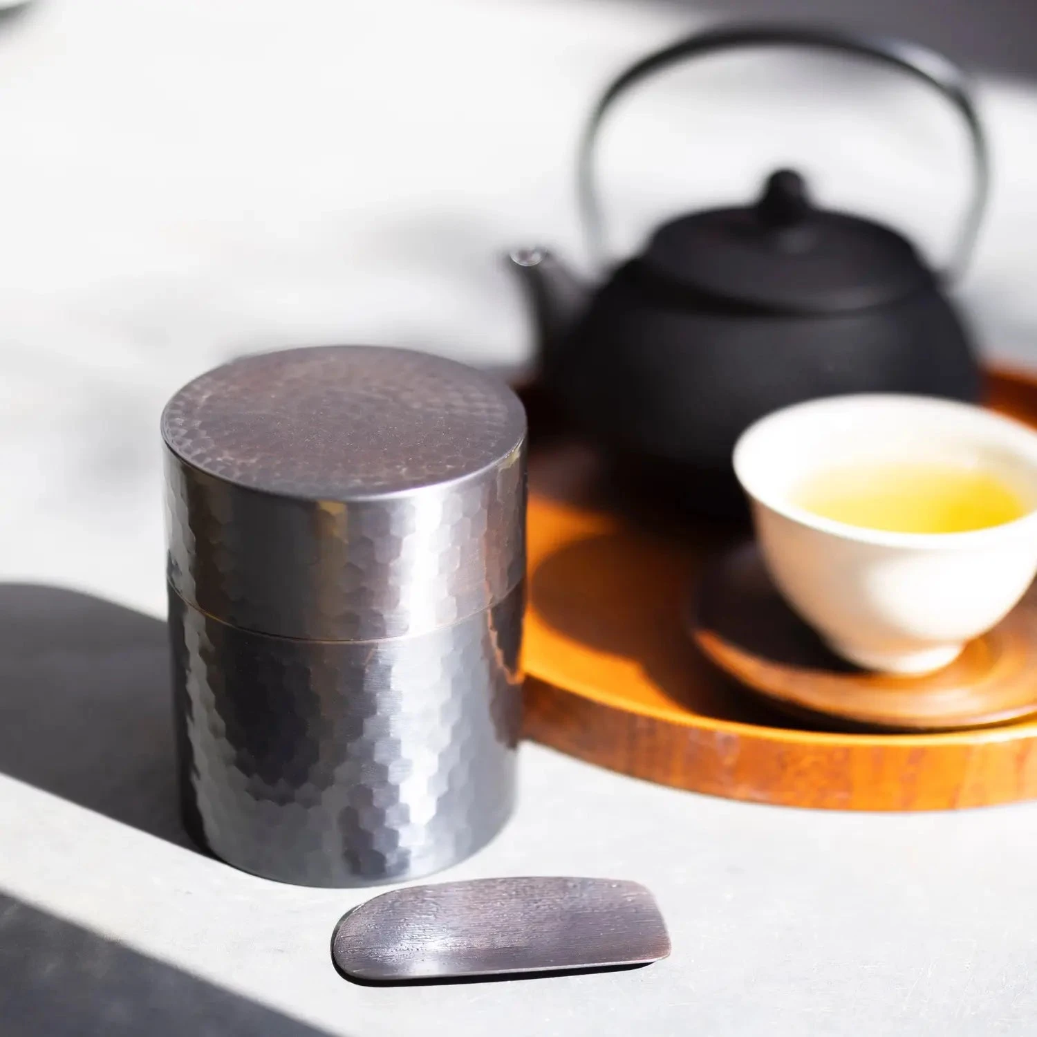Asahi Copper Loose Tea Leaf Canister Chazutsu Tea Caddy With Caddy Spoon (Gift-Boxed) 3 Asahi Copper Loose Tea Leaf Canister Chazutsu Tea Caddy With Caddy Spoon (Gift-Boxed) - Image 3