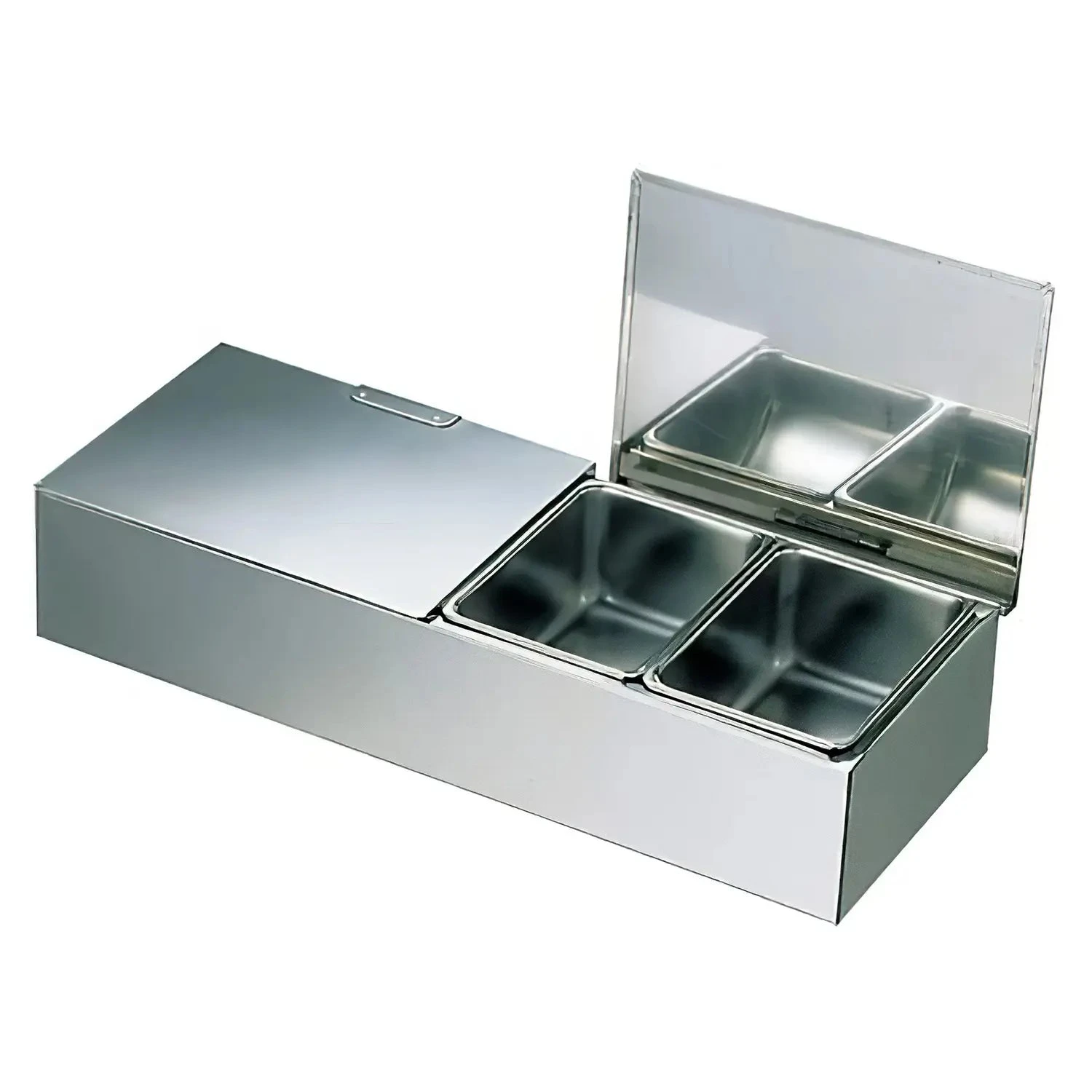 EBM Stainless Steel Yakumi Seasoning Container Double Cover Type 1 EBM Stainless Steel Yakumi Seasoning Container Double Cover Type