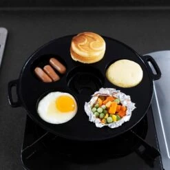 Gifu-Asahi Cast-Iron 6-Piece Obanyaki Pan (Tomoe Pattern) -Kitchen Supplies Gifu AsahiCast Iron6 PieceObanyakiPan TomoePattern 2