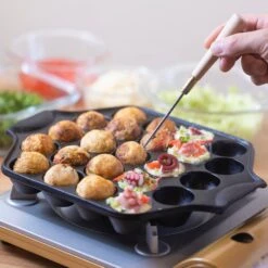 Iwachu Nambu Cast Iron 23-Ball Takoyaki Pan -Kitchen Supplies IwachuNambuCastIron23 BallTakoyakiPan 2