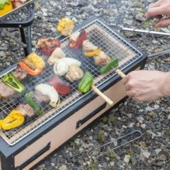 Kaginushi Charcoal Konro Grill With Mesh Net - Medium -Kitchen Supplies KaginushiCharcoalKonroGrillwithMeshNet Medium 6