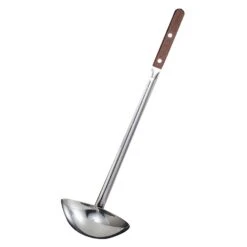 MARUTAMA Stainless Steel Double-Sided-Scooping Long Ladle With Wooden Handle