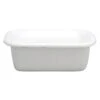 Noda Horo White Series Enamel Rectangle Deep Food Containers With Enamel Lid