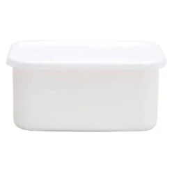 Noda Horo White Series Enamel Rectangle Deep Food Containers With Lid -Kitchen Supplies NodaHoroWhiteSeriesEnamelRectangleDeepFoodContainerswithLid 4