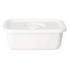 Noda Horo White Series Enamel Rectangle Deep Food Containers With Sealed Lid
