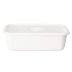 Noda Horo White Series Enamel Rectangle Deep Food Containers With Sealed Lid -Kitchen Supplies NodaHoroWhiteSeriesEnamelRectangleDeepFoodContainerswithSealedLid 3