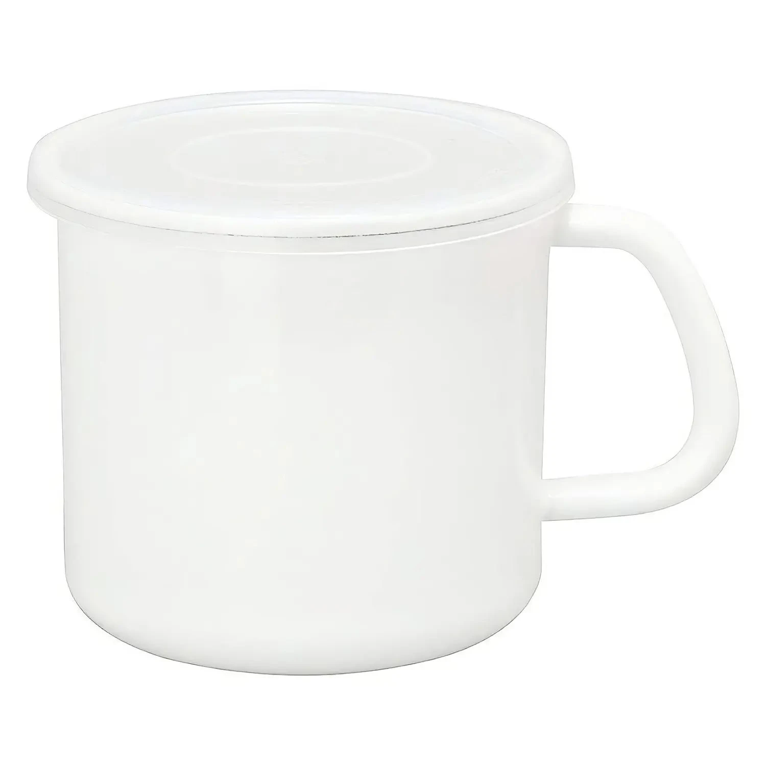 Noda Horo White Series Enamel Round Food Containers With Handle And Lid 2 Noda Horo White Series Enamel Round Food Containers With Handle And Lid - Image 2