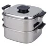 PEACH BRAND Stainless Steel Two-Tier Square Steamer