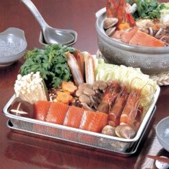 Three Snow Stainless Steel Rectangle Deep Mesh Colander (6.5 Mesh) -Kitchen Supplies Shin EtsuStainlessSteelRectangleDeepMeshColander 6.5Mesh 3