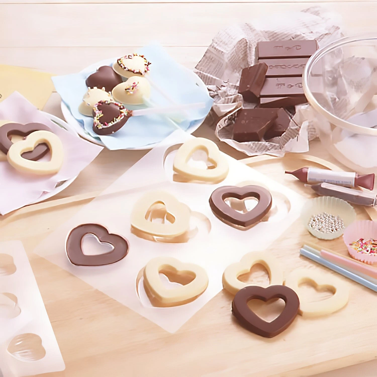 TIGERCROWN Polystyrene Heart Lolly Chocolate Mold 2 TIGERCROWN Polystyrene Heart Lolly Chocolate Mold - Image 2