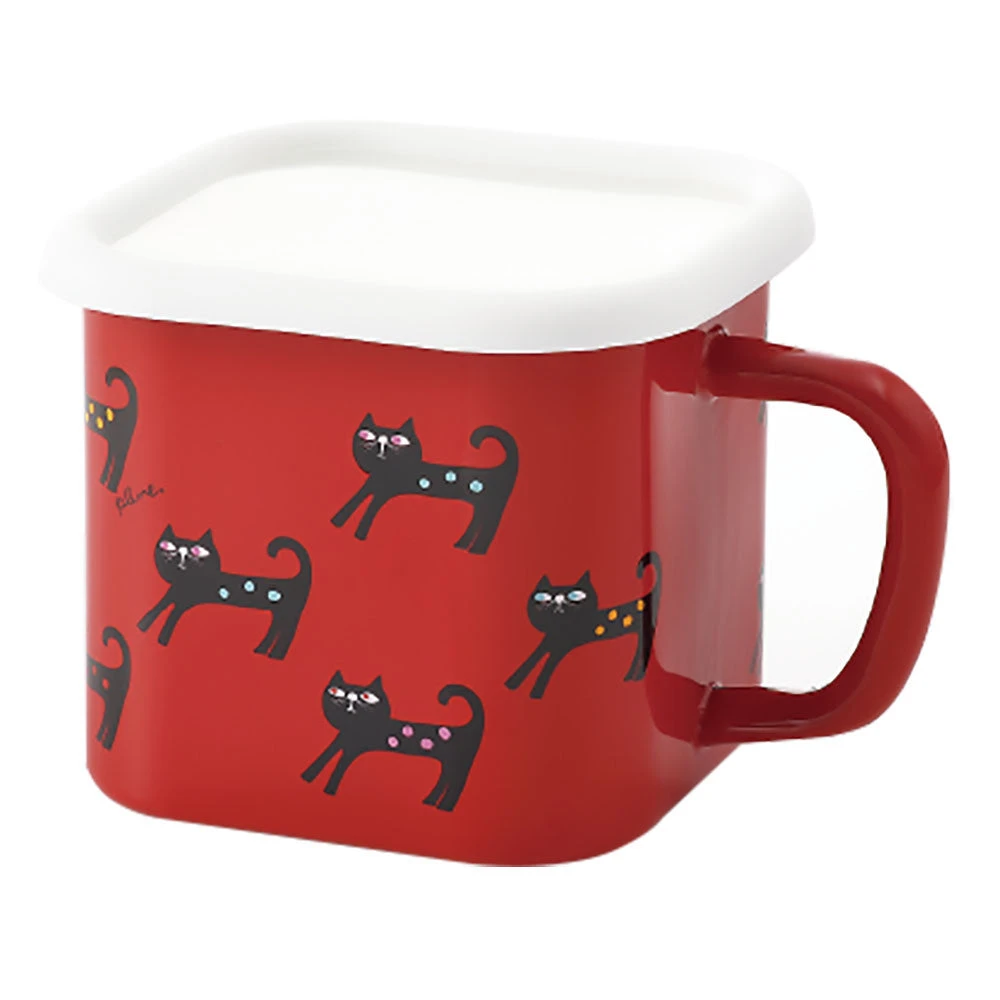Yutaka Horo Enameled Multi Square Pot Cat 1 Yutaka Horo Enameled Multi Square Pot Cat