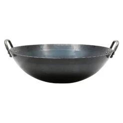 Yamada Hammered Iron Double-Handle Deep Wok (1.2mm Thickness) -Kitchen Supplies YamadaHammeredIronDouble HandleDeepWok 1.2mmThickness 3