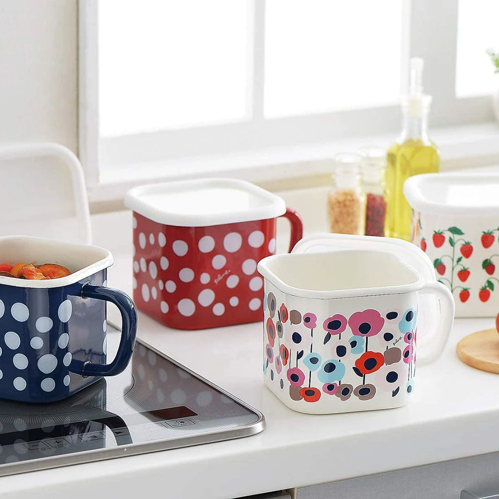 Yutaka Horo Enameled Multi Square Pot Dot 4 Yutaka Horo Enameled Multi Square Pot Dot - Image 4