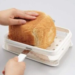 Akebono Freshly Baked Bread Slicer With Crumb Catcher -Kitchen Supplies akebono freshly baked bread slicer with crumb catcher bread slicers 23345053967