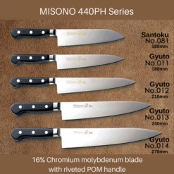 Misono 440PH Gyuto Knife With POM Handle -Kitchen Supplies misono 440ph gyuto knife with pom handle gyuto knives 954971291675