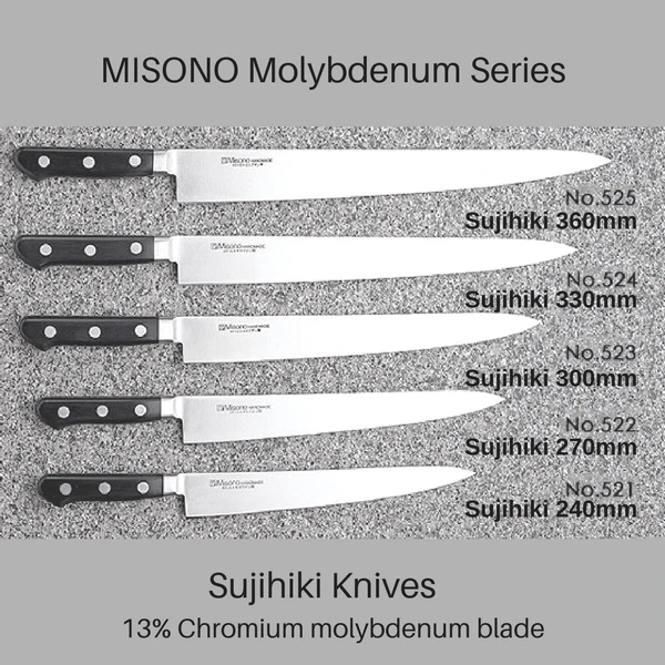 Misono Molybdenum Sujihiki Knife 5 Misono Molybdenum Sujihiki Knife - Image 5