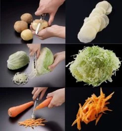 SUNCRAFT Sharpened Swivel Peeler -Kitchen Supplies suncraft stainless steel sharpened swivel peeler with blade guard peelers 22459164751