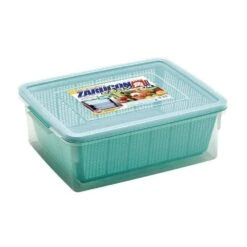 TAKEYA Zarucon Square Plastic Mesh Bowl With Lid