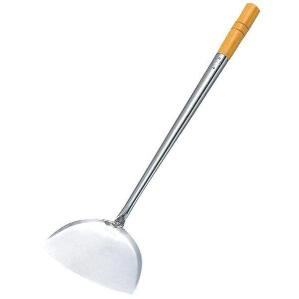 Yamagi Stainless Steel Wok Spatula (Chuan) With Wood Handle 1 Yamagi Stainless Steel Wok Spatula (Chuan) With Wood Handle